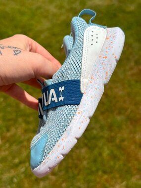 Under Armour Kids 9C Blue Slip On Athleisure Sporty Minimal Sneaker 3416